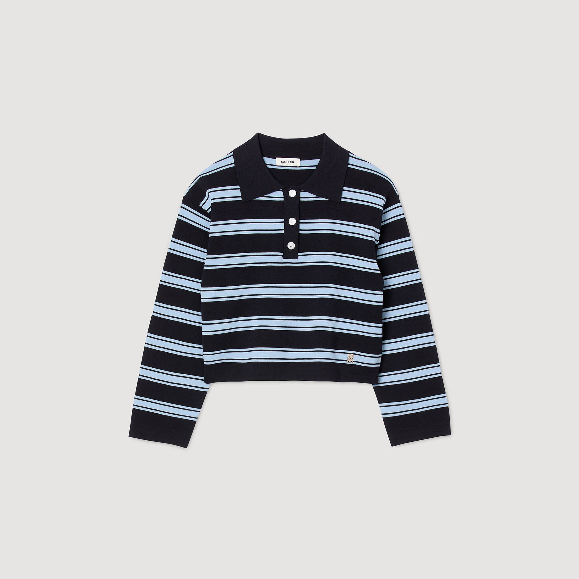 Striped polo sweater