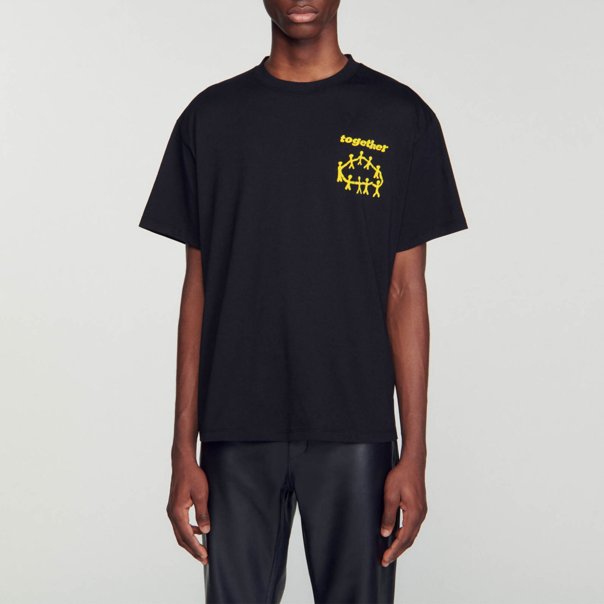 Together T-shirt black / gray for Men | Sandro Paris