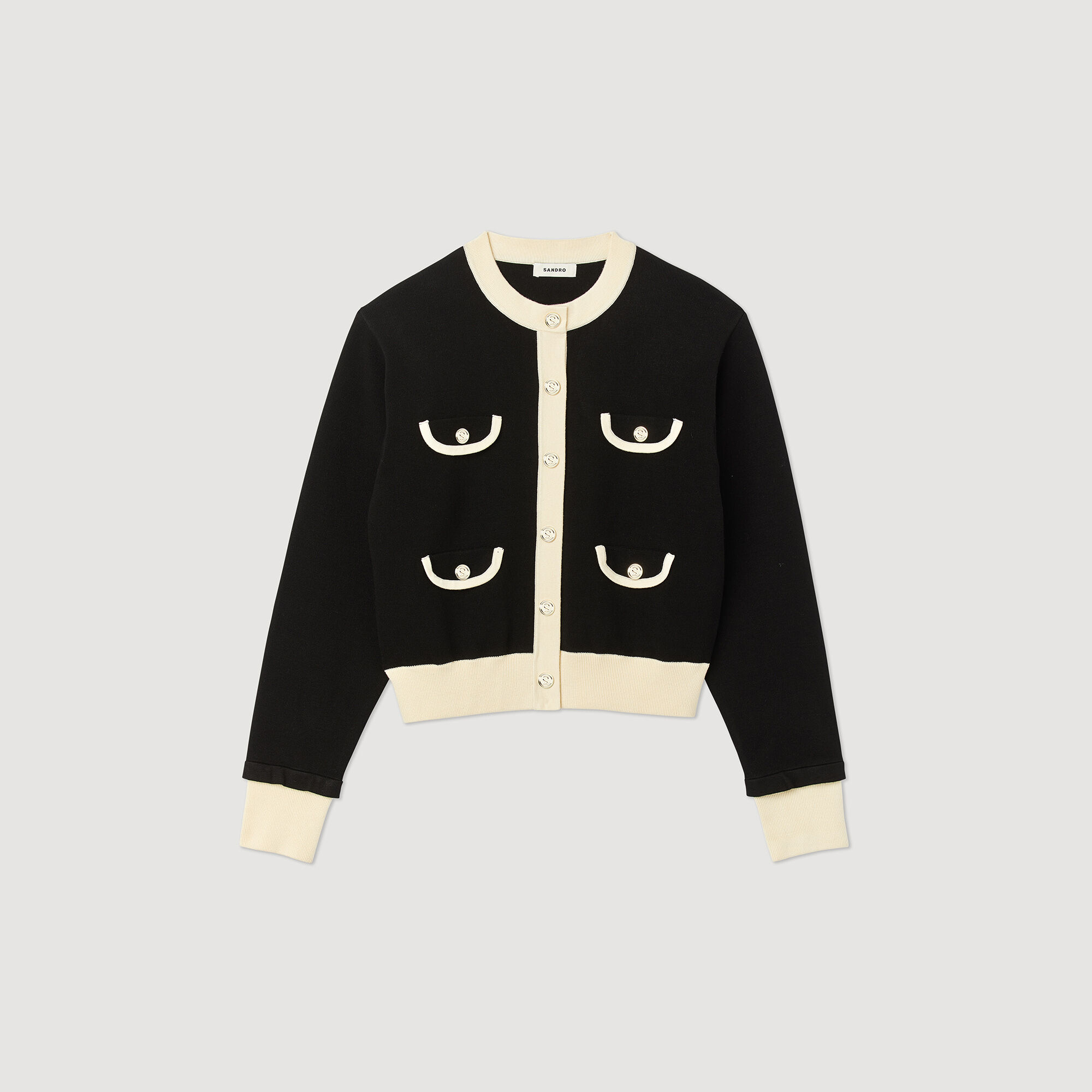 Two-tone cardigan with buttons