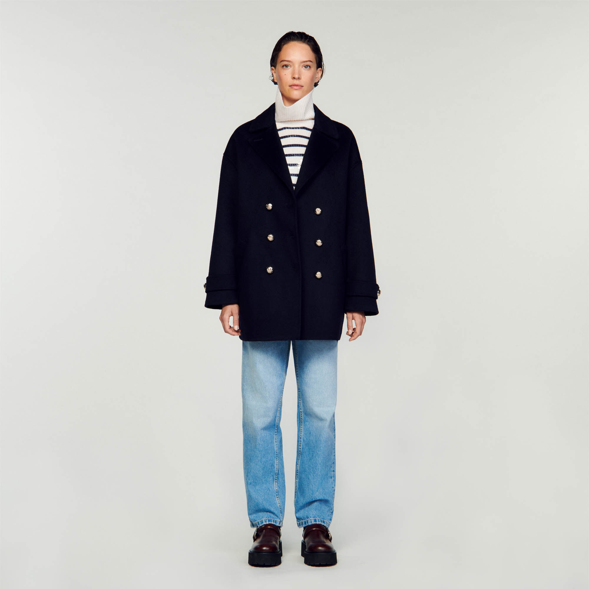Double breasted pea coat