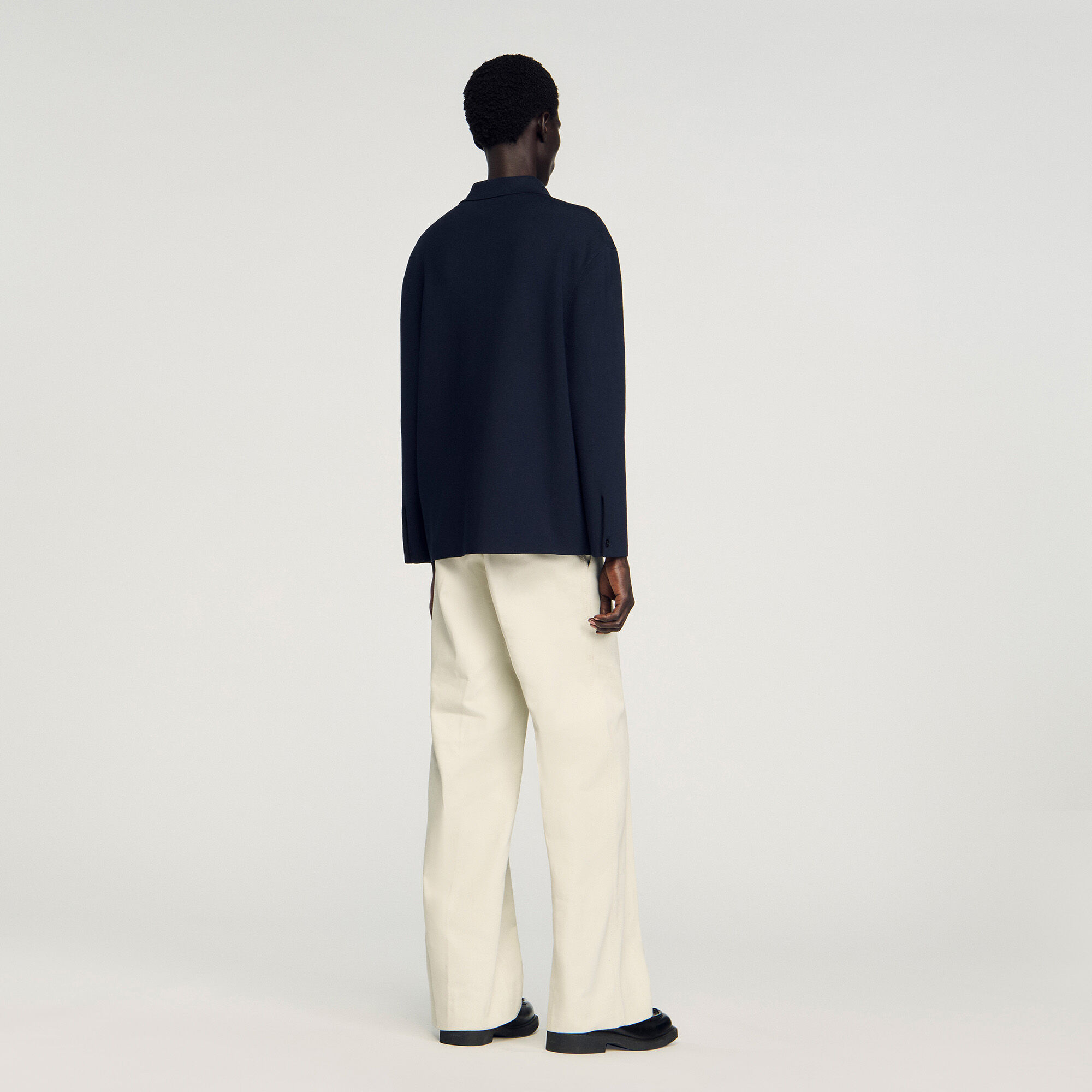 Knitted shirt jacket
