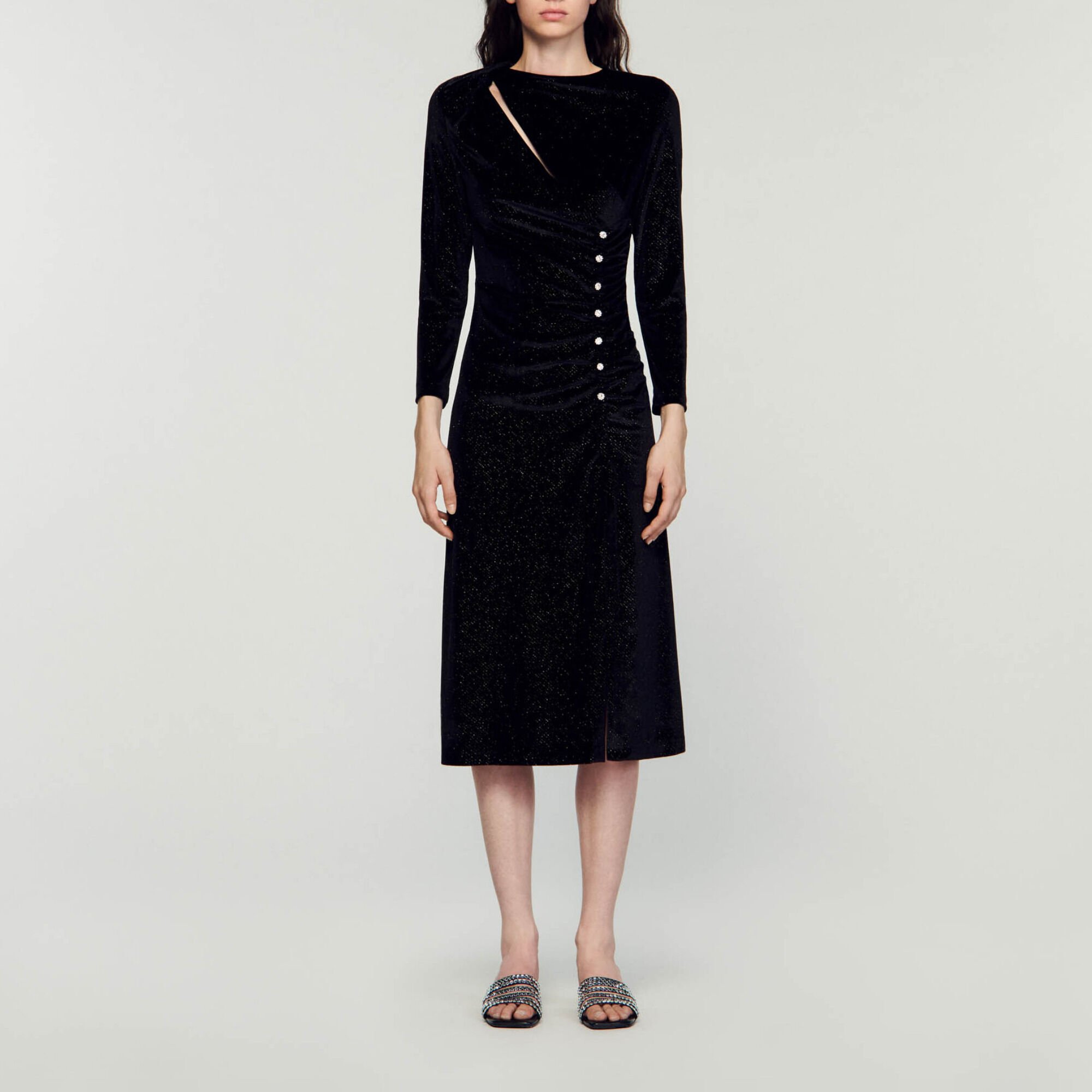 Rhinestone velvet dress
