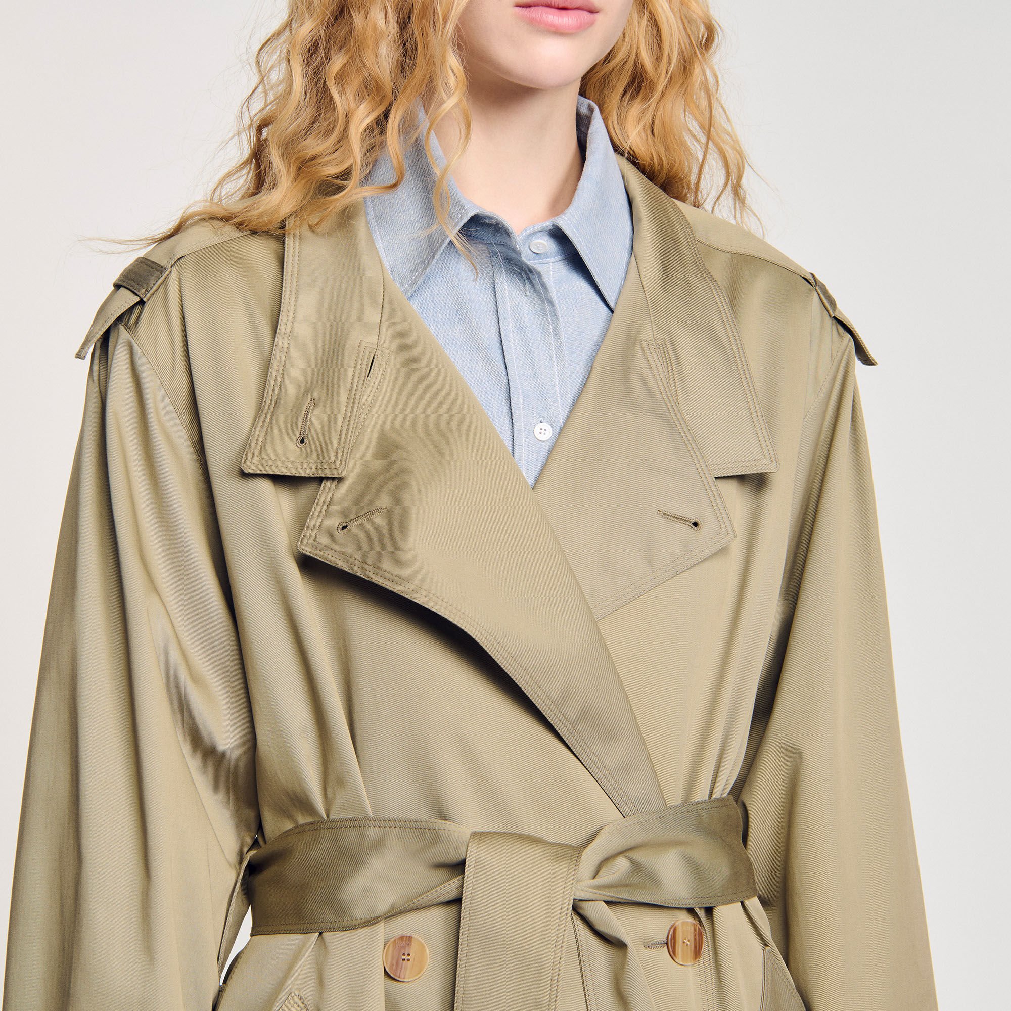 Belted trench coat
