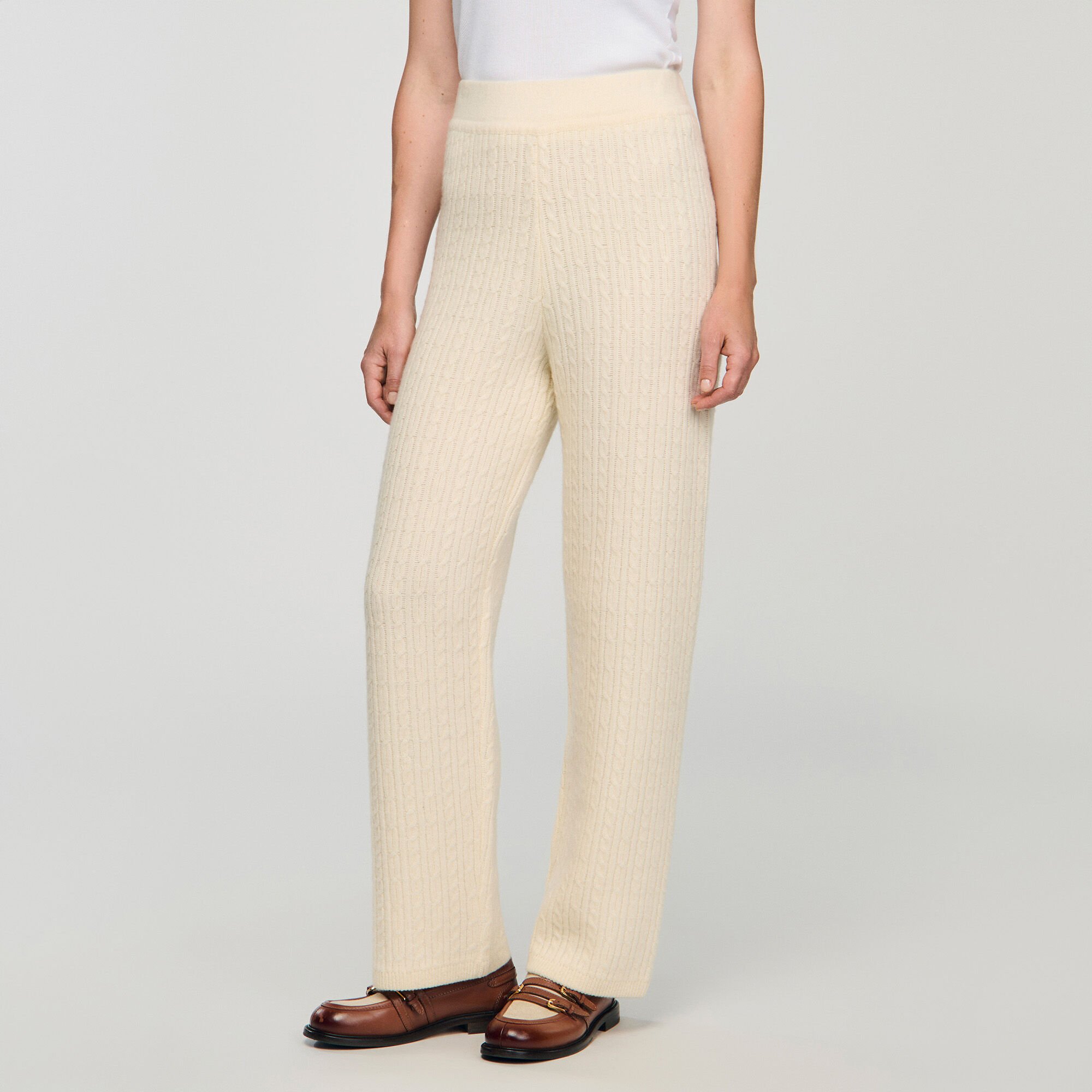 Cable knit pants