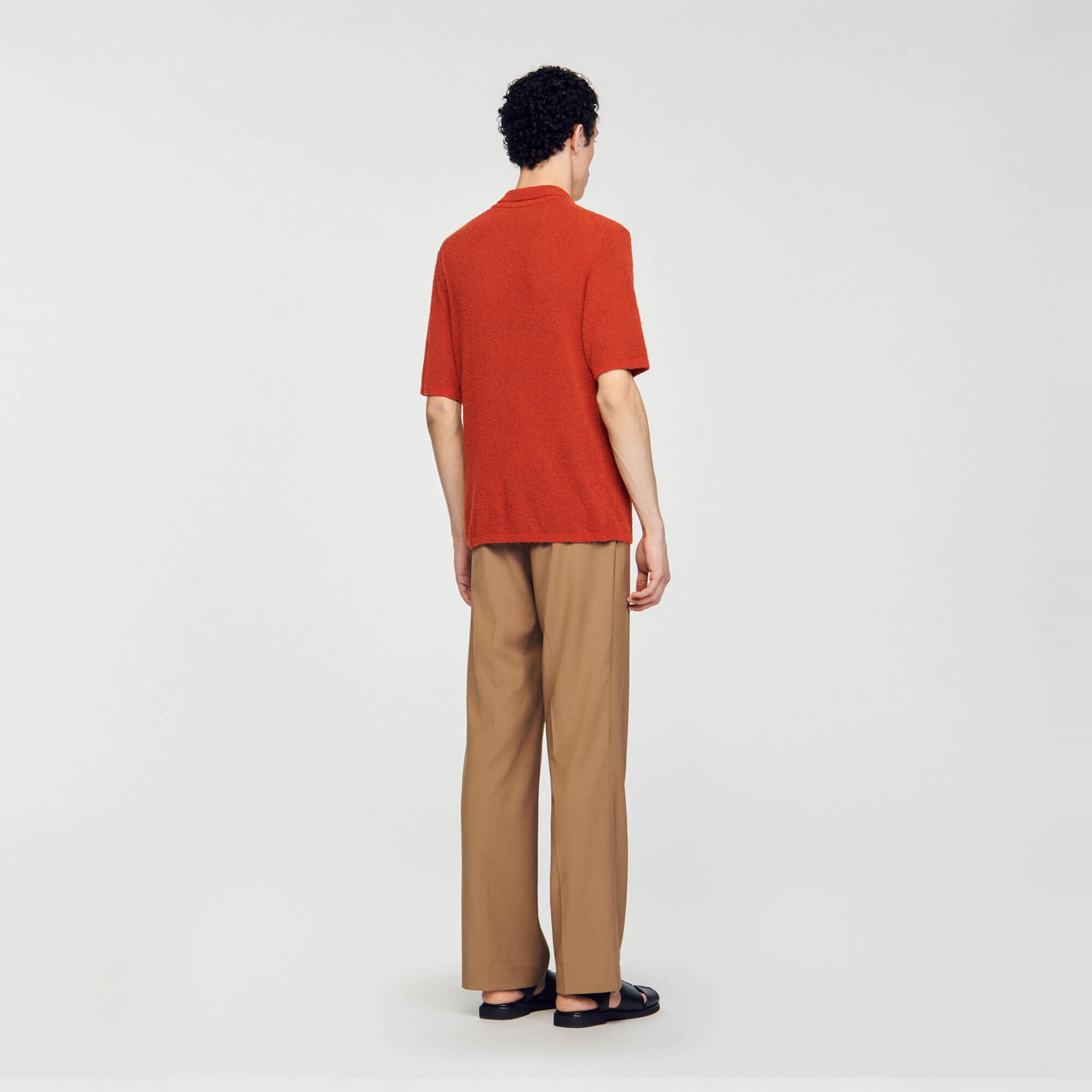 Terry knit polo shirt