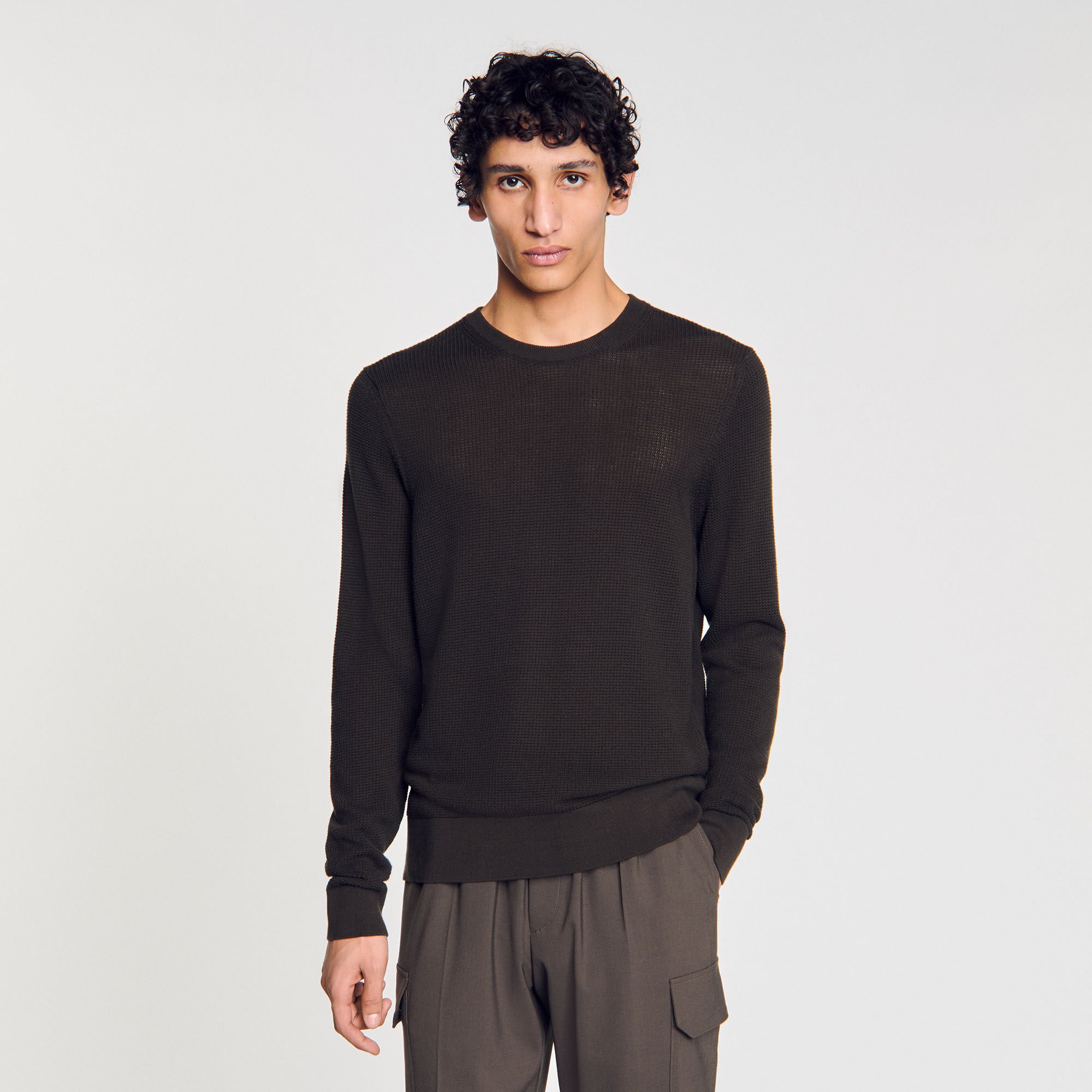 Textured knit sweater