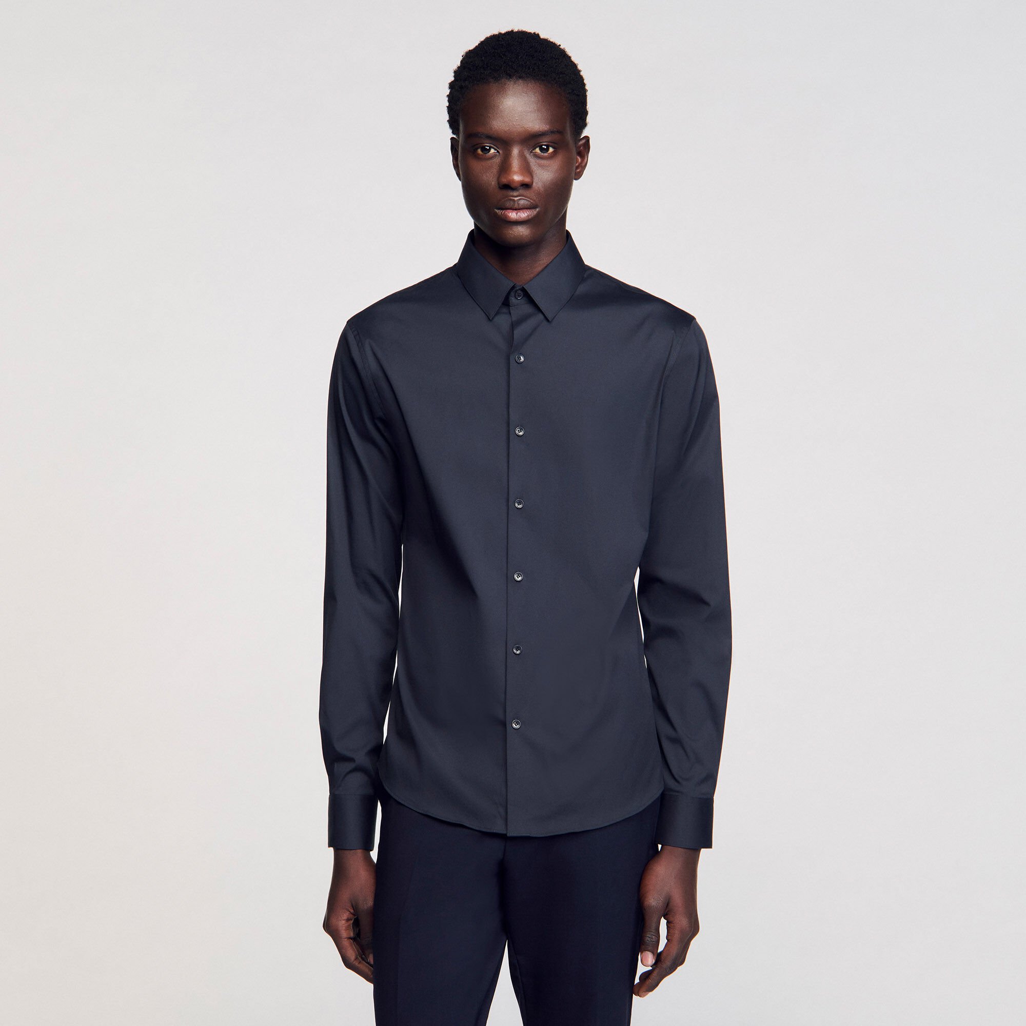 Fitted stretch cotton shirt