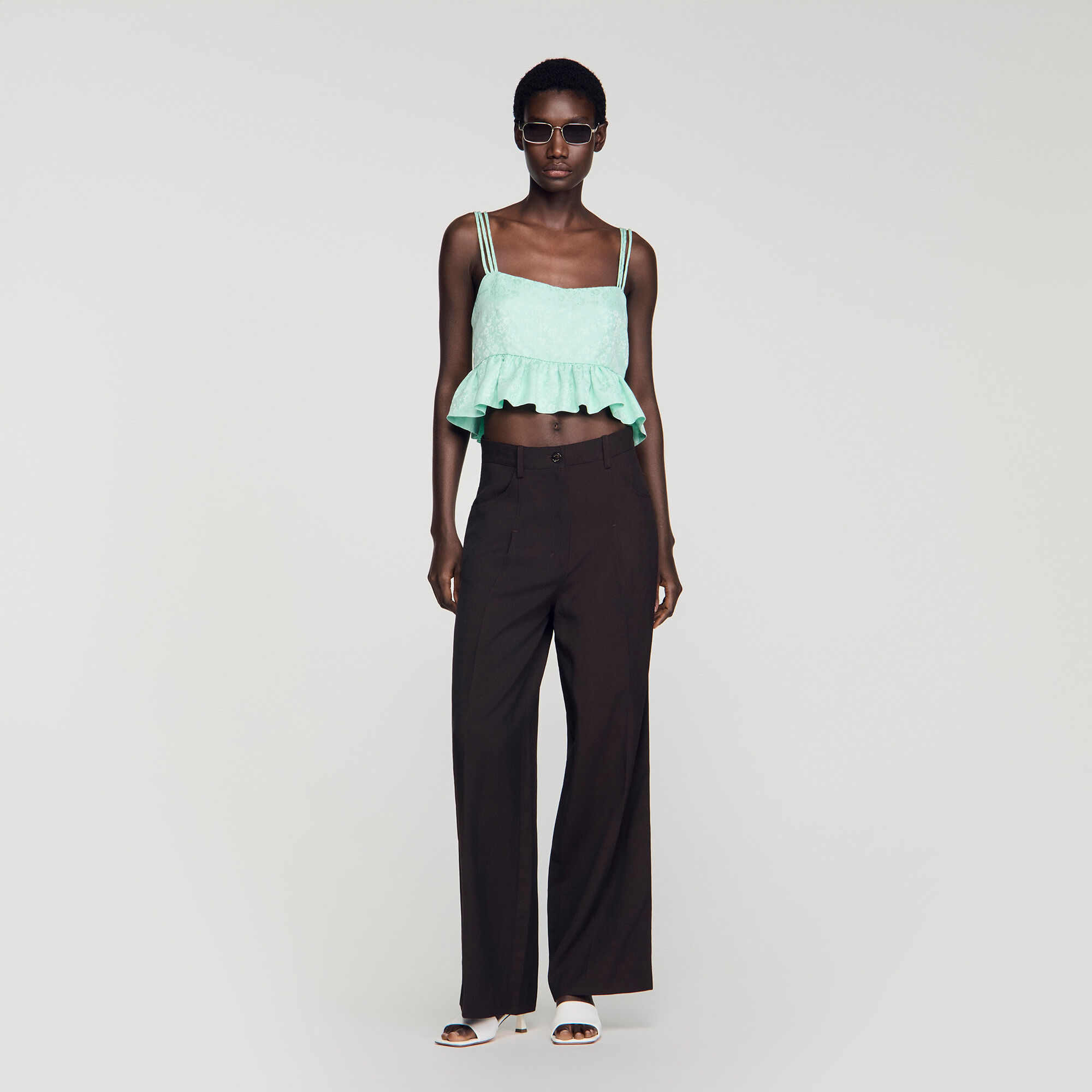 Crop top Bleu Sandro - Femme | Place des Tendances