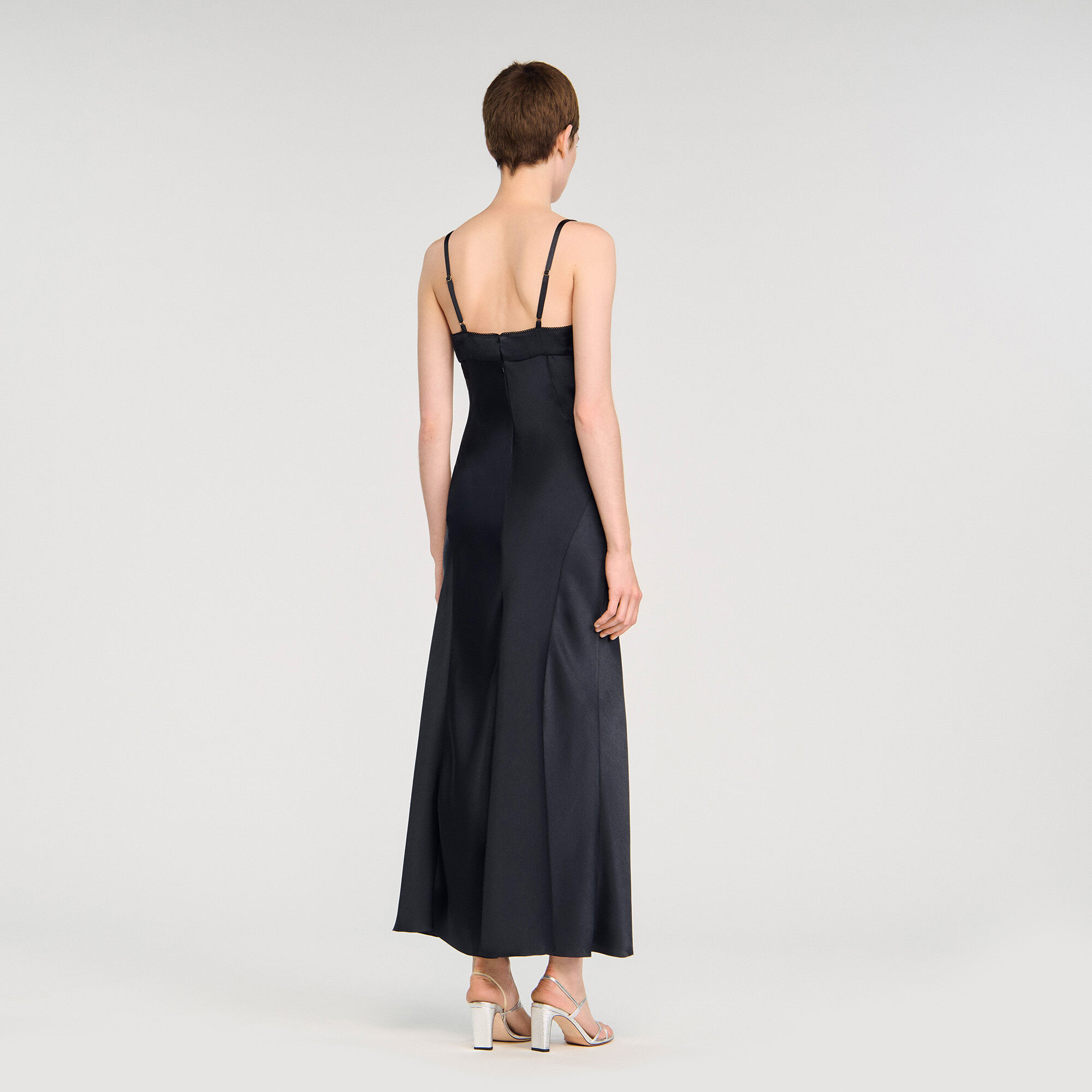 Satin-effect maxi dress