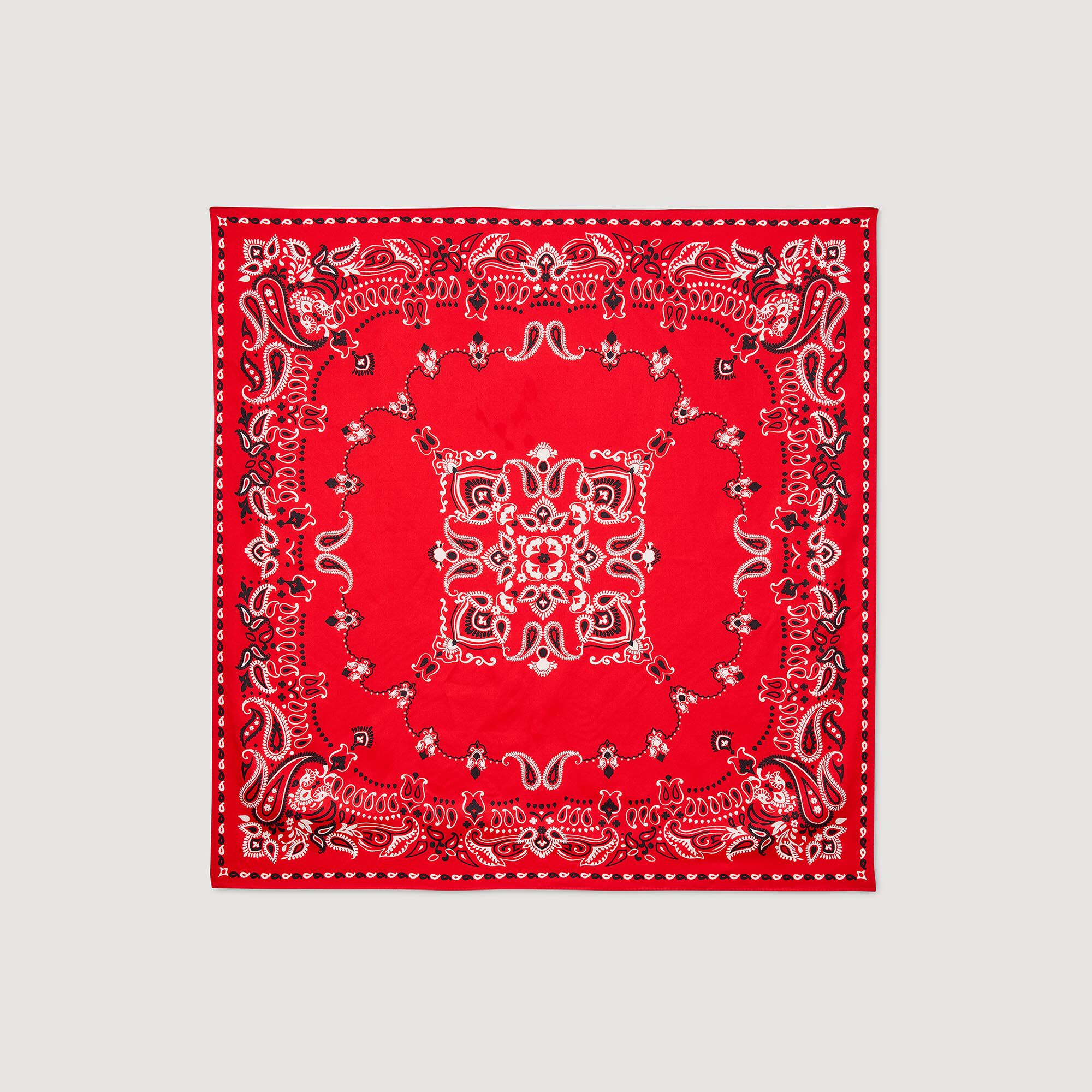 Silk bandana print scarf