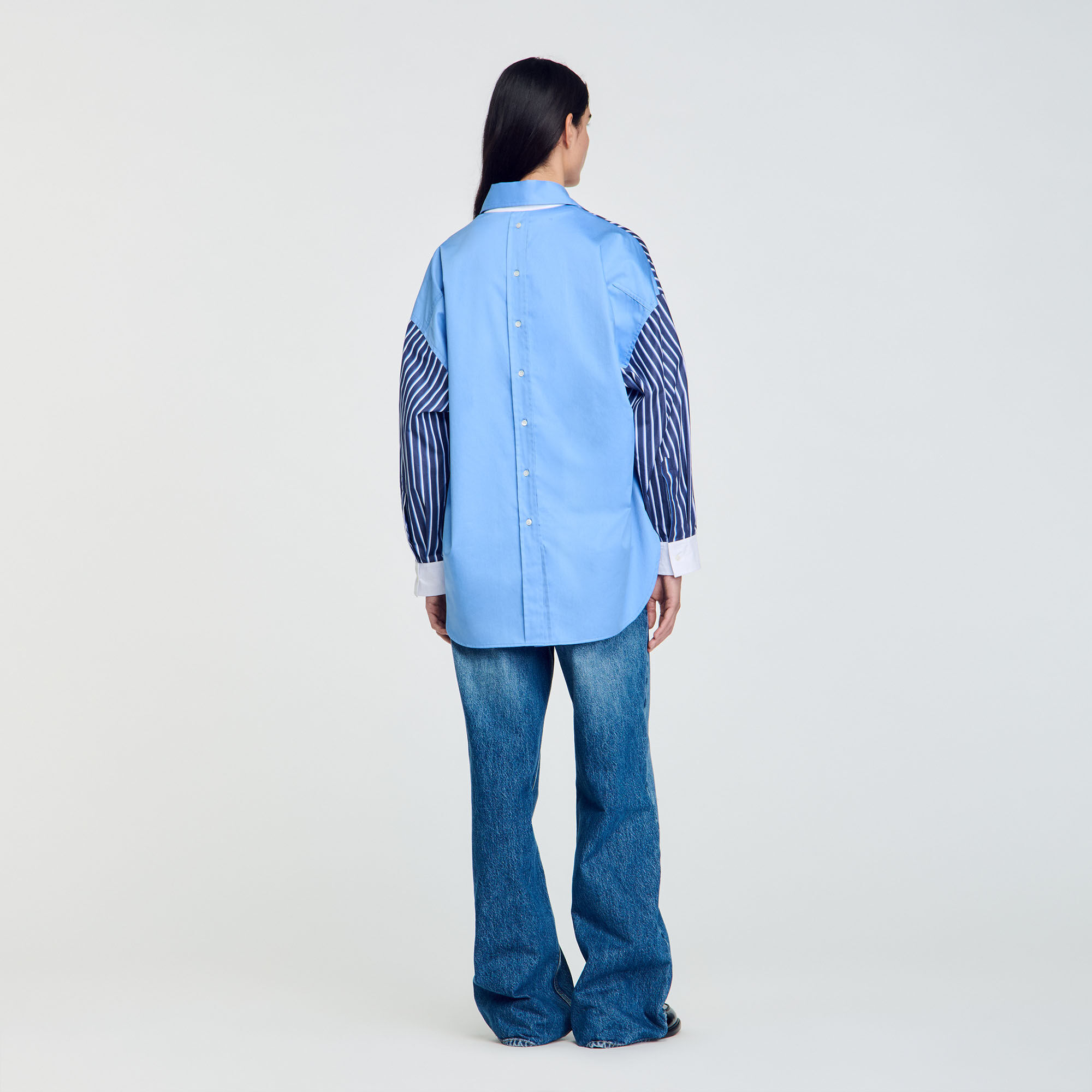 Striped shirt blue For Women | Sandro Paris