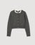 Cardigan with detachable ruffle collar
