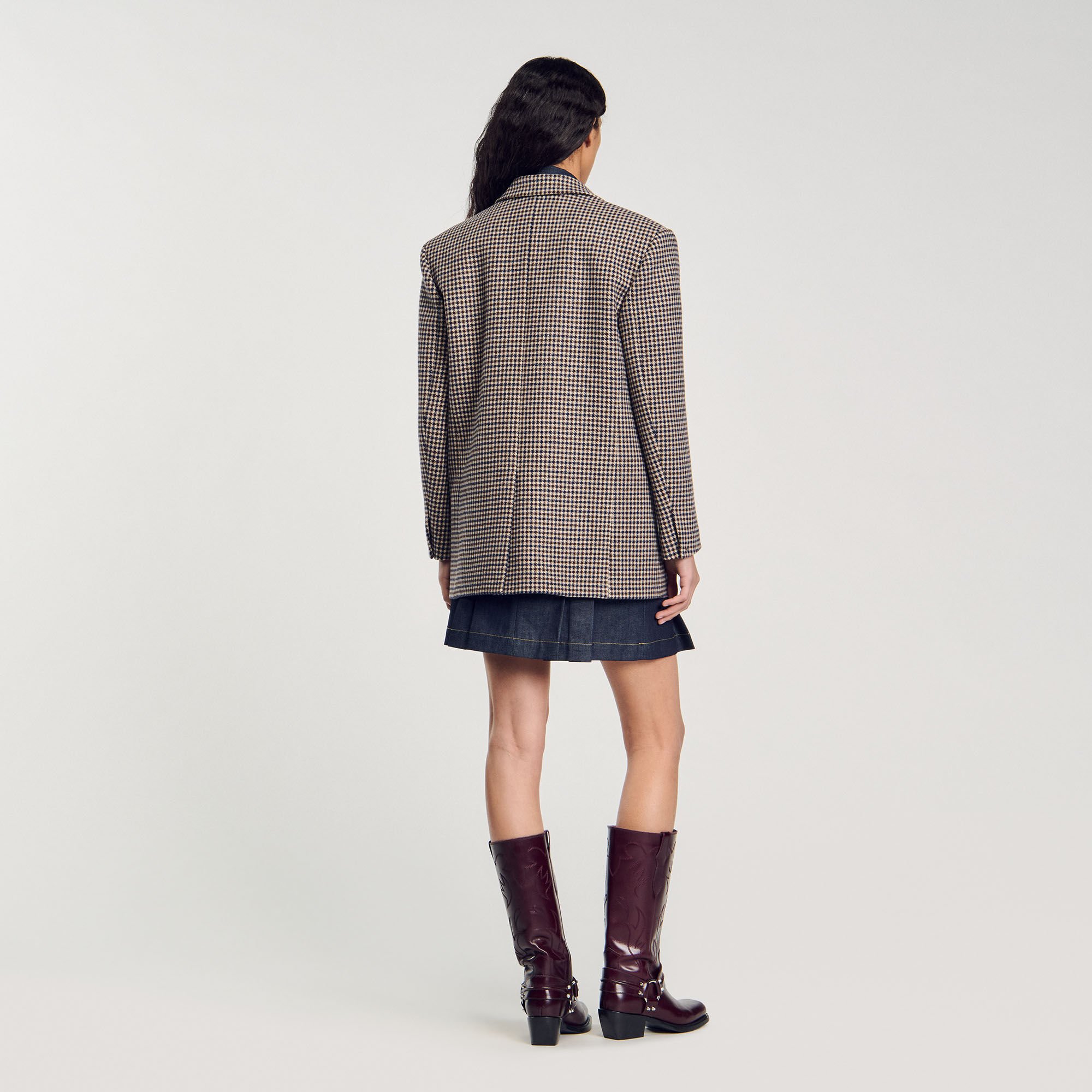 Small-check suit jacket