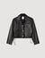 Distressed leather jacket