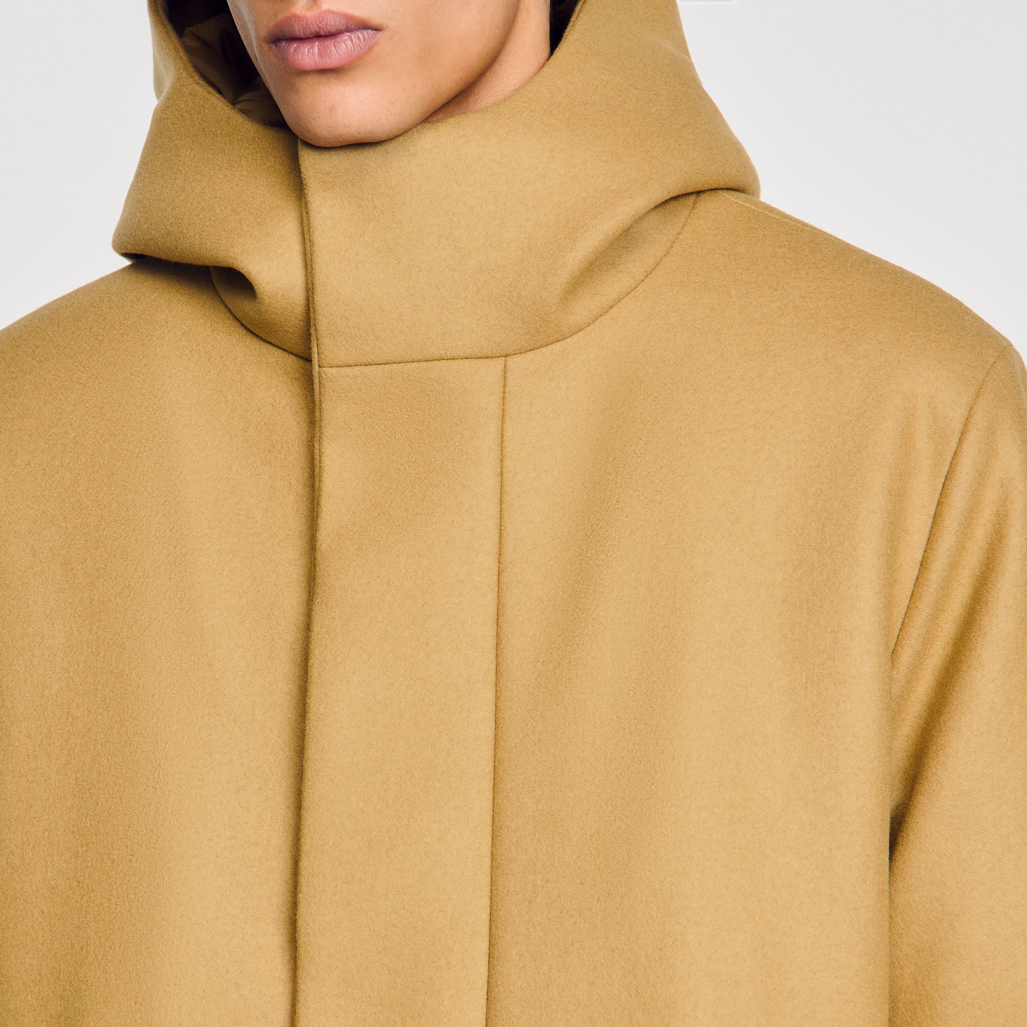 Hooded wool parka