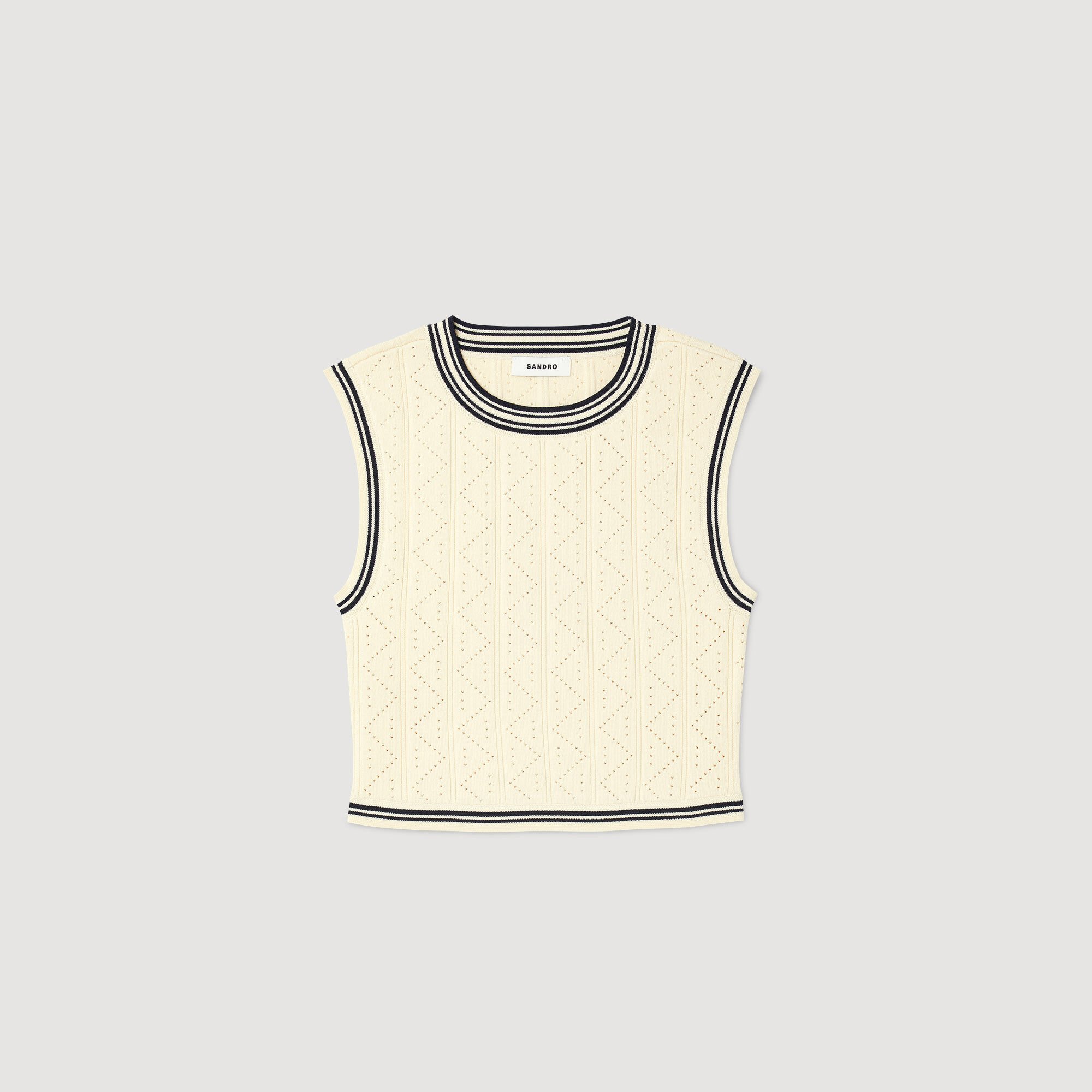 Cropped sleeveless sweater