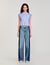 Striped smocked T-shirt