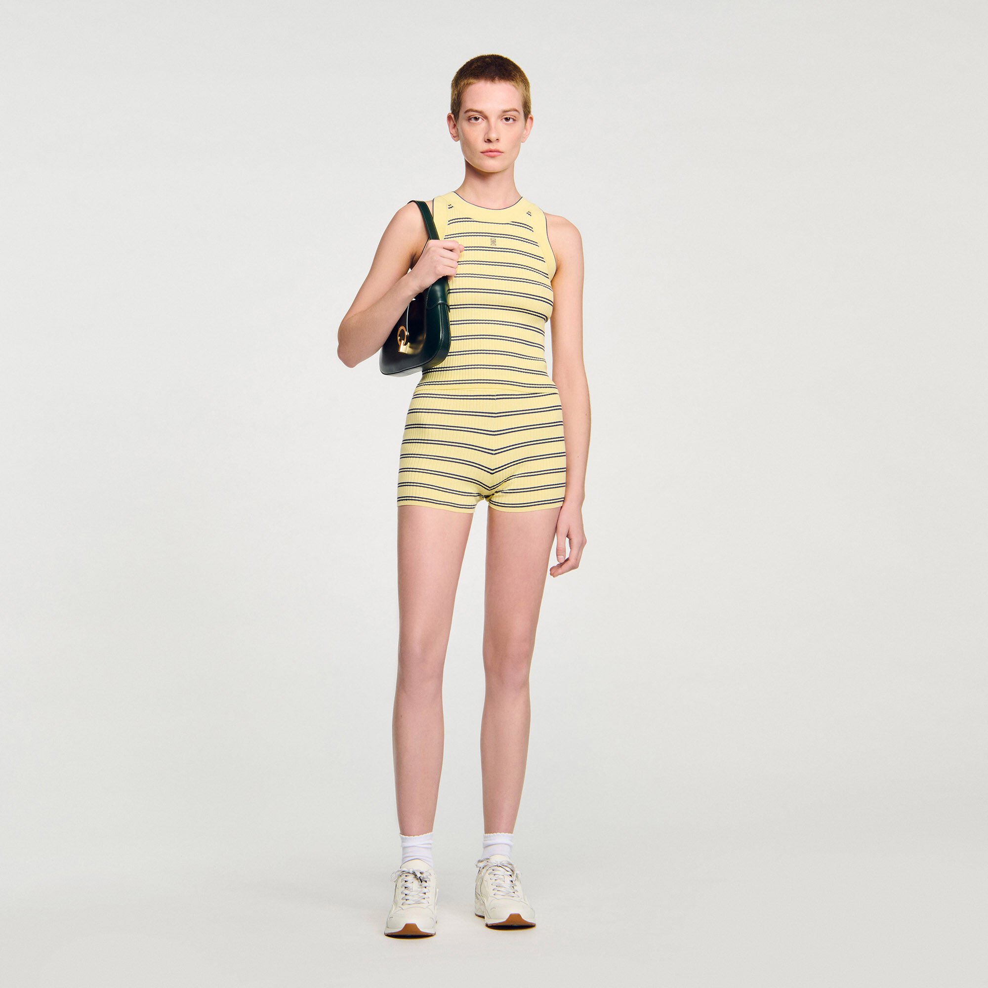 Striped knit vest top