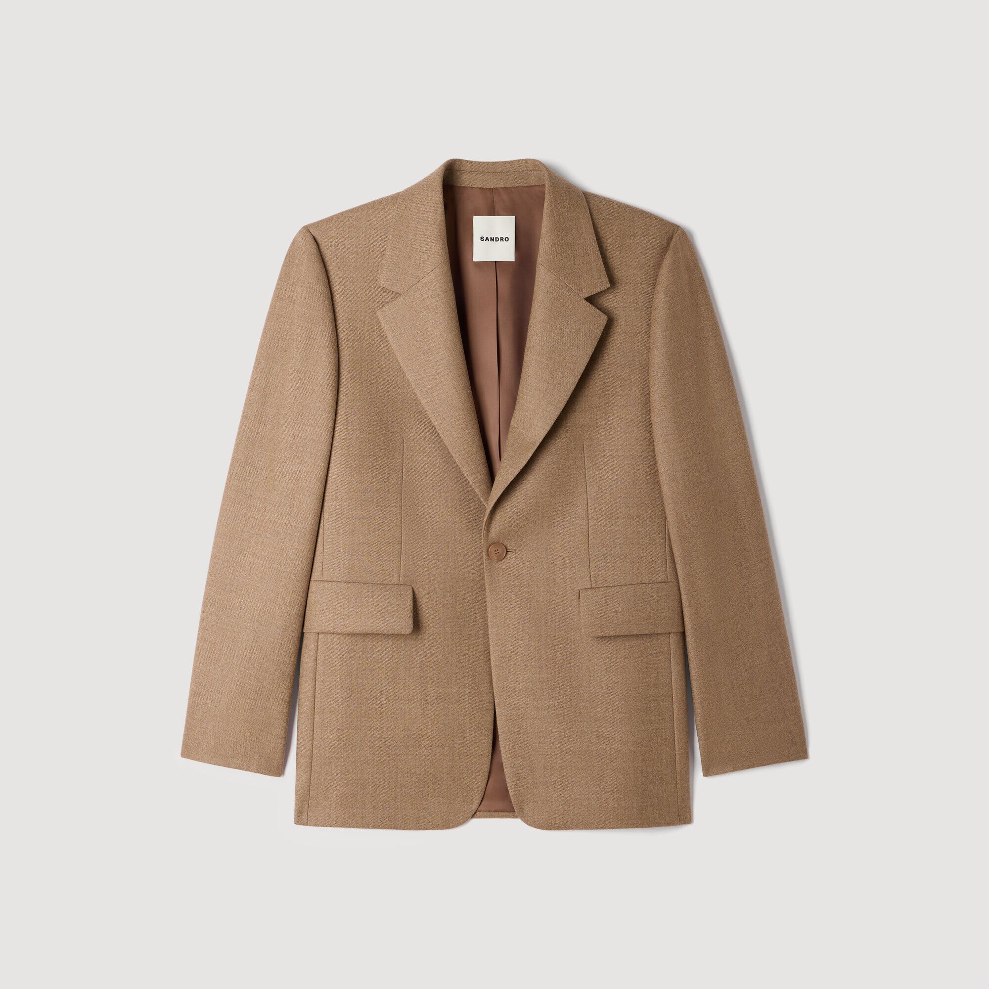Loose wool suit jacket