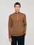 Wool sweater with zipped collar
