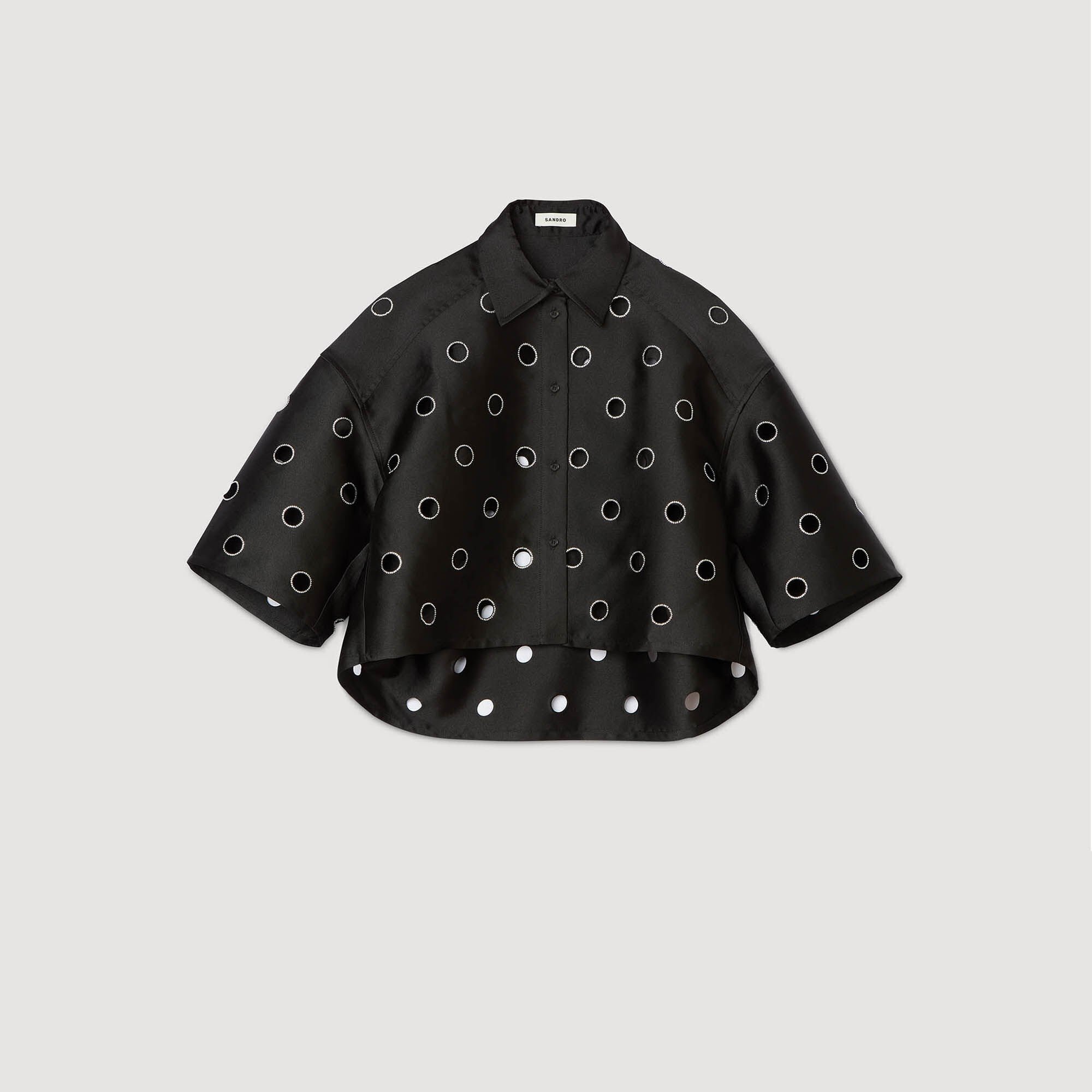 Shirt with rhinestones