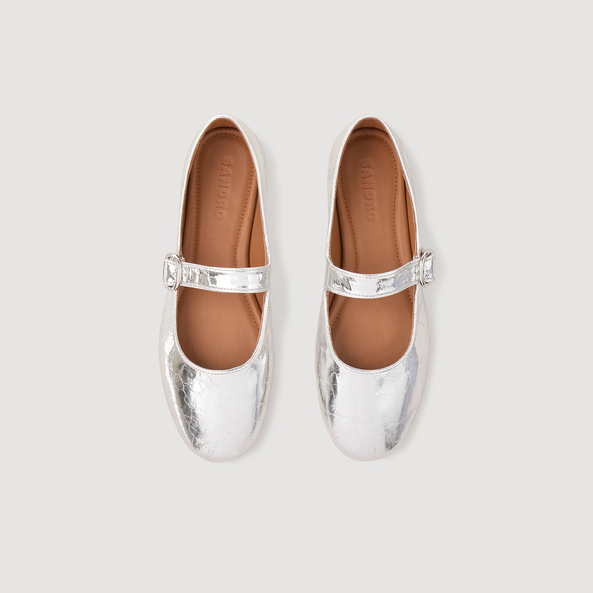 Shiny leather ballet flats