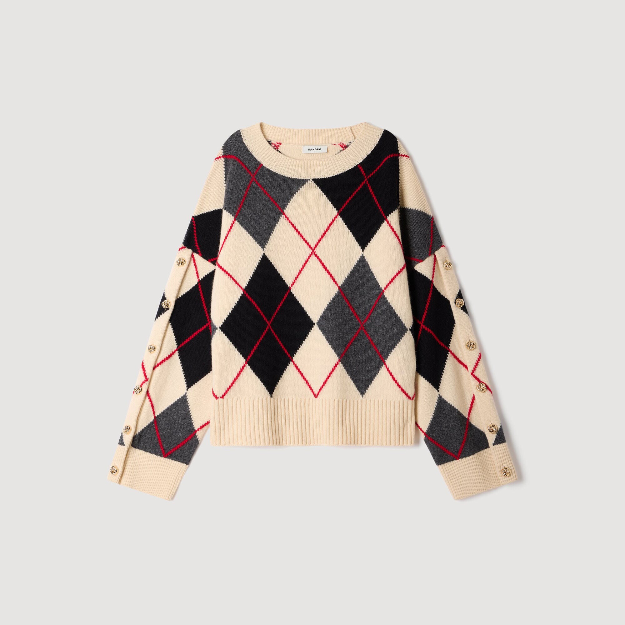 Argyle sweater with buttons - Women | Sandro