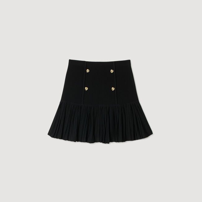 Mini pleated knit skirt