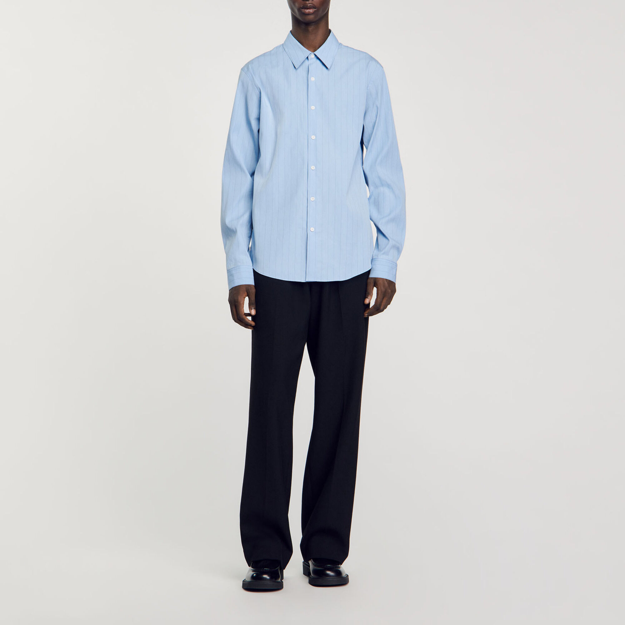 Striped shirt in white for Men | Sandro Paris