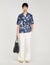 Loose-fit print shark collar shirt