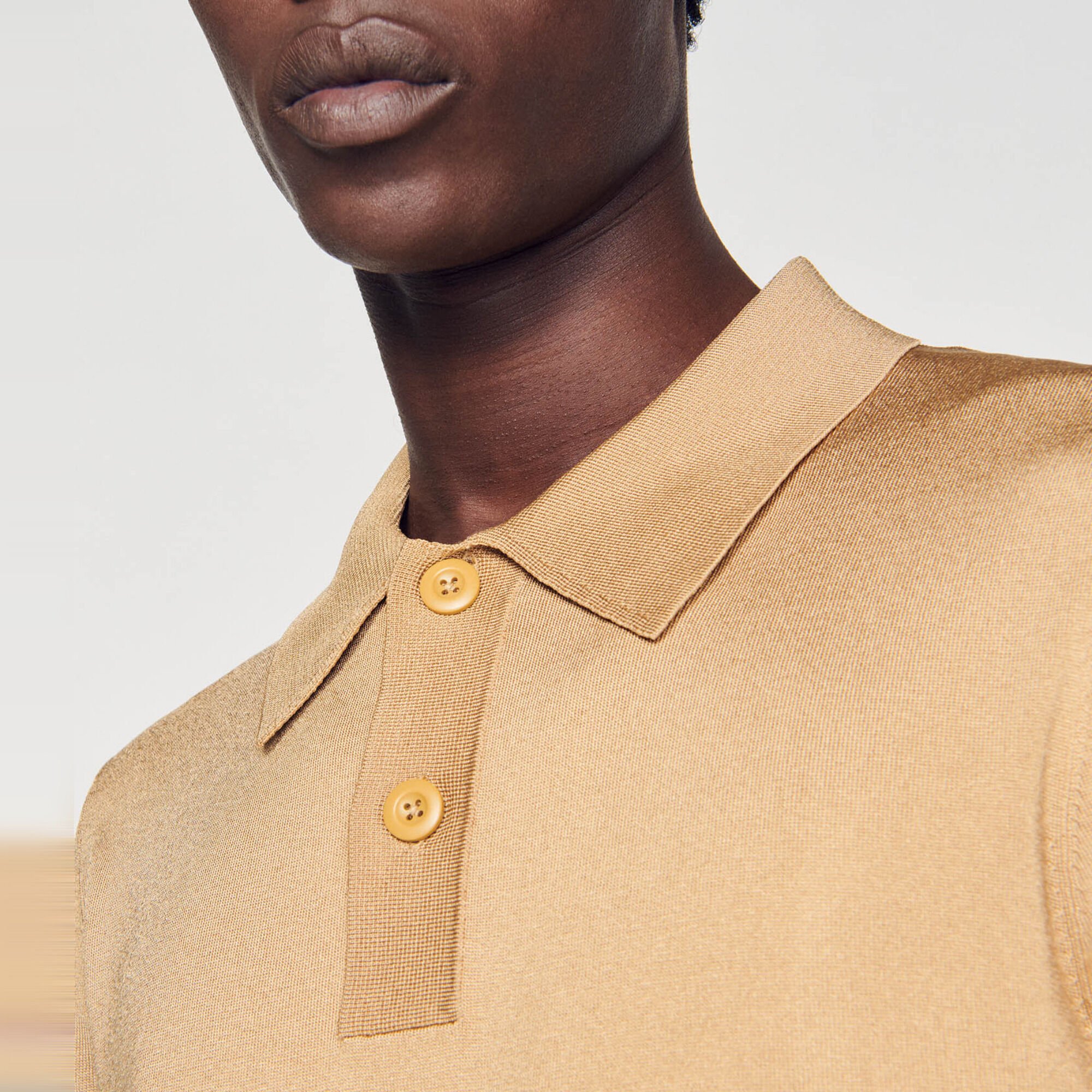 Short-sleeve knitted polo shirt