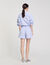 Striped shorts with flower detail