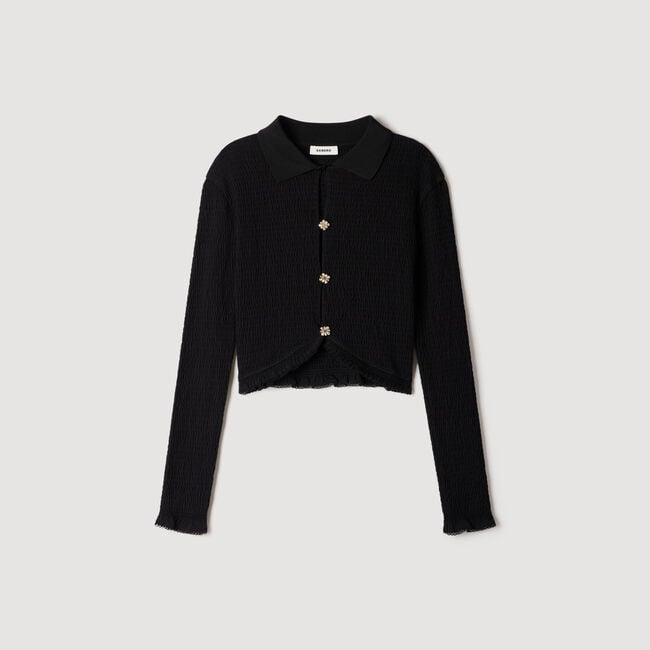 Smocked shirt with jewel buttons - Women | Sandro