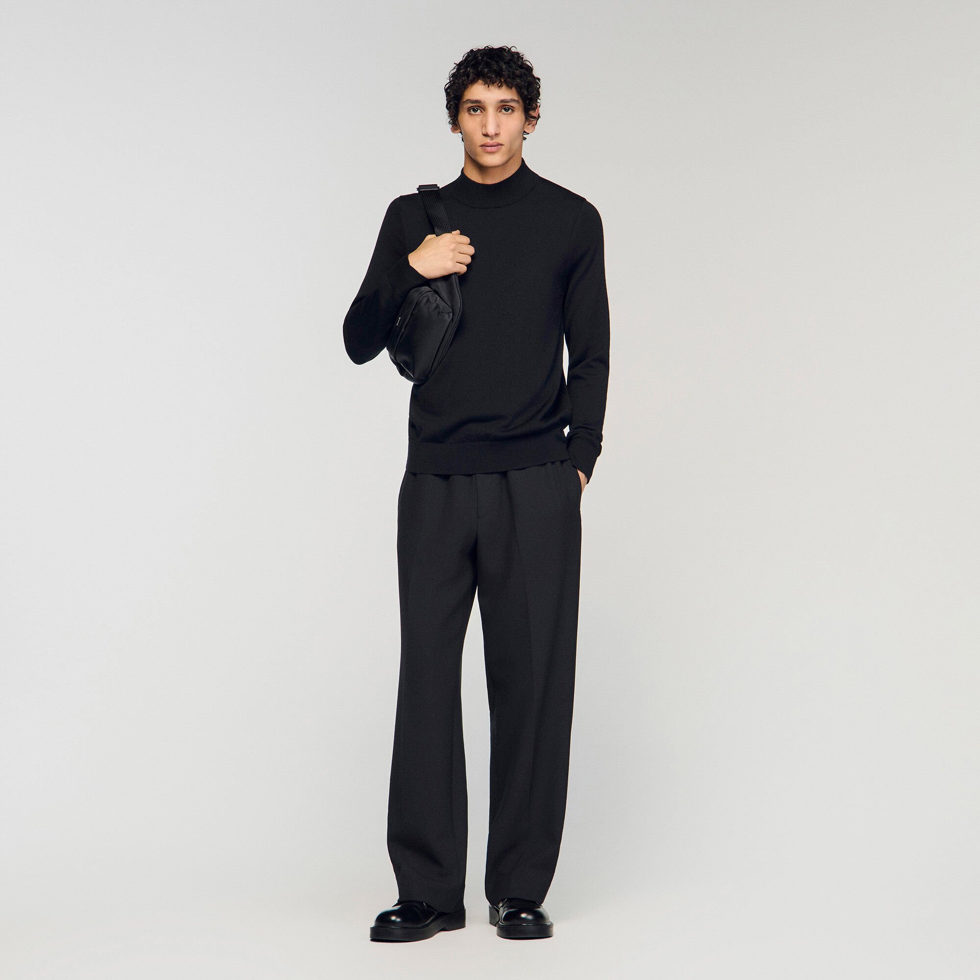 Technical fabric shoulder bag