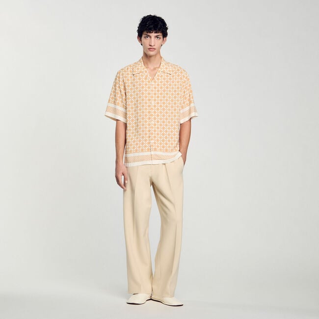 Square Cross motif flowing blouse