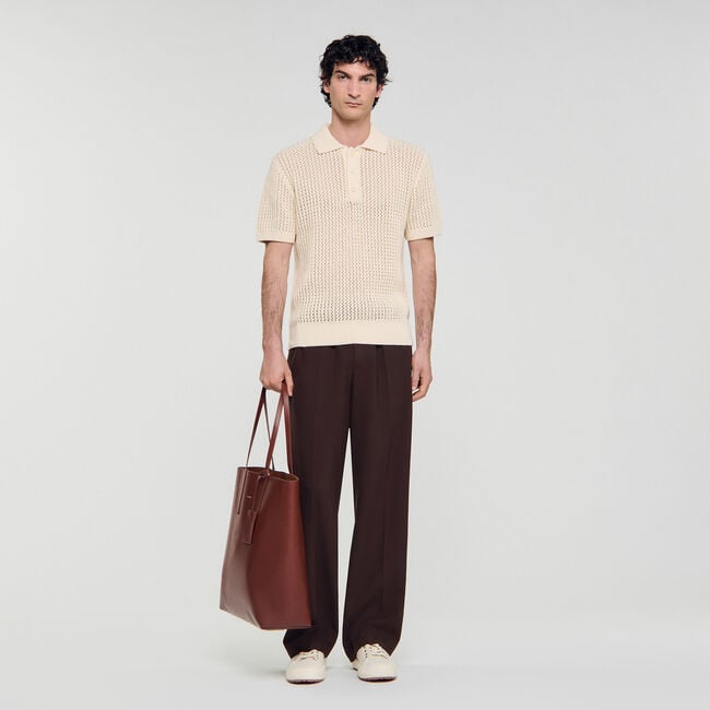 Cotton polo shirt with polo collar