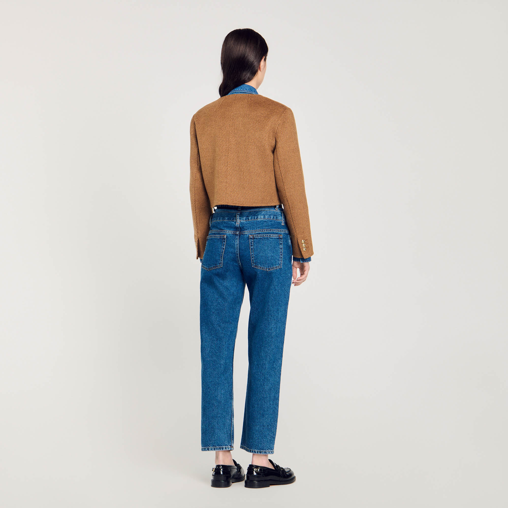 Cropped button-down jacket