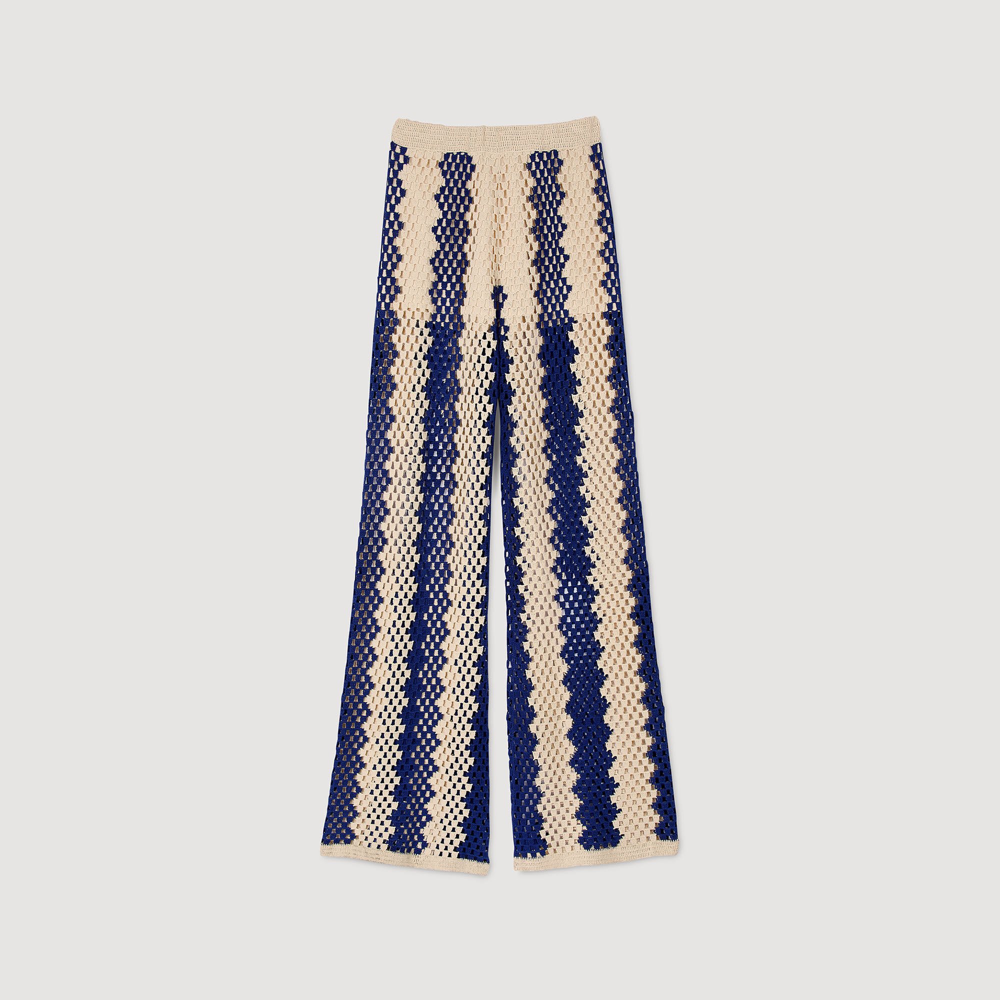 Two-tone open weave pants