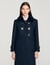 Long coat with removable fur collar