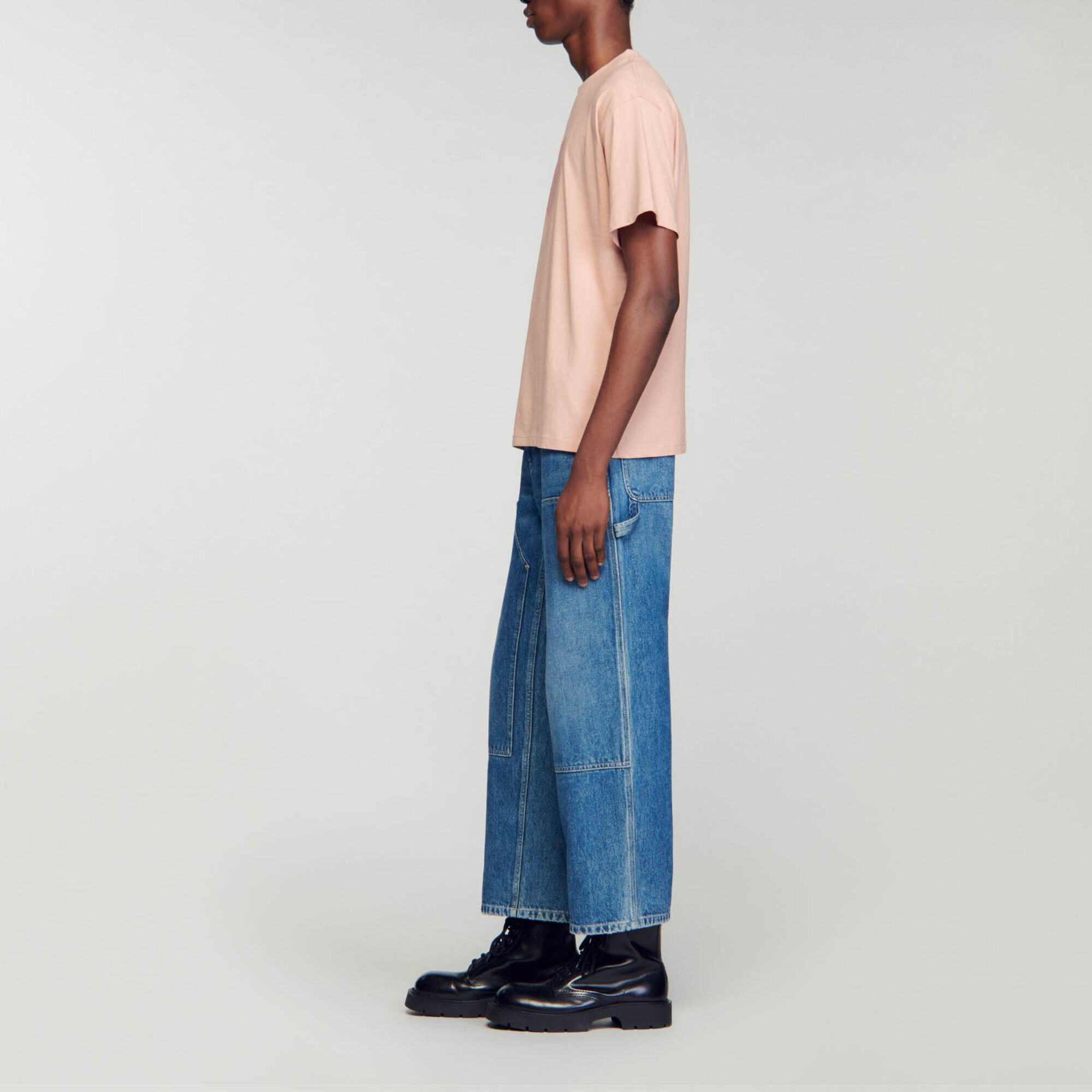 Cotton T-shirt pink for Men | Sandro Paris