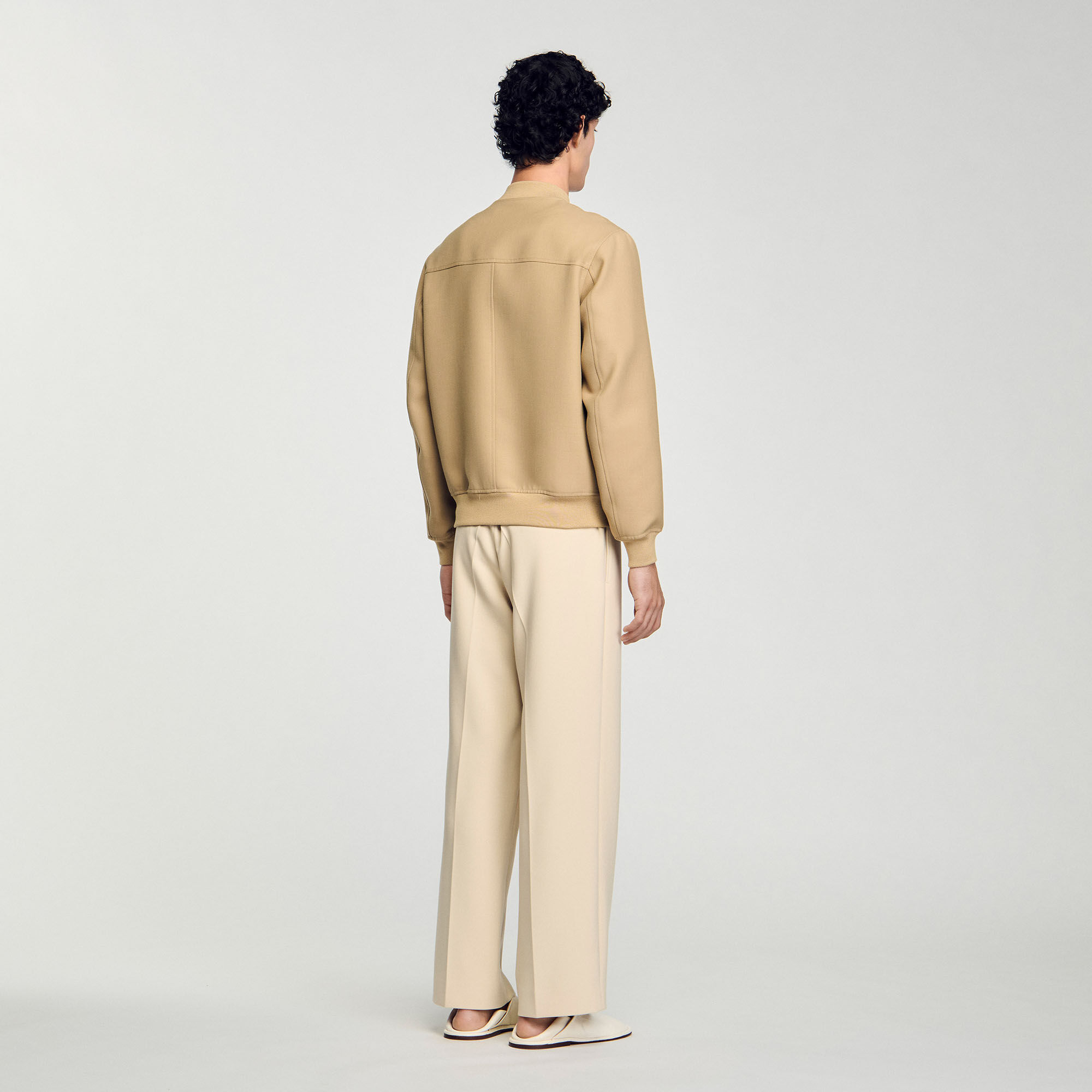Zip-up jacket white / beige for Men | Sandro Paris