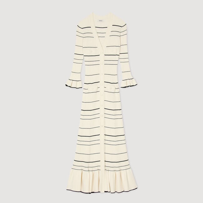 Striped knit maxi dress