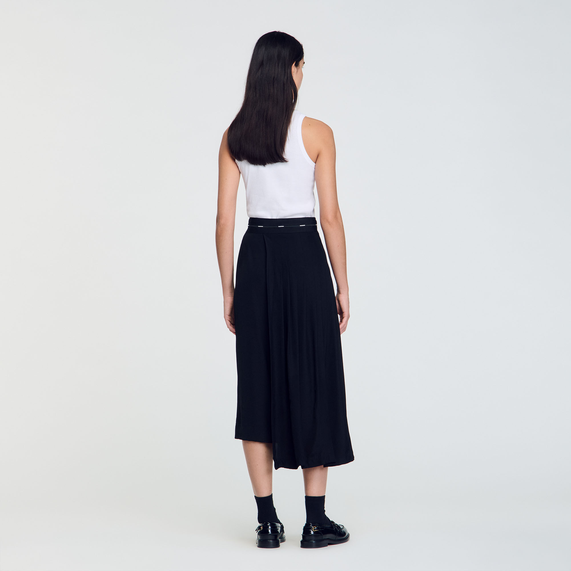 Long asymmetrical skirt