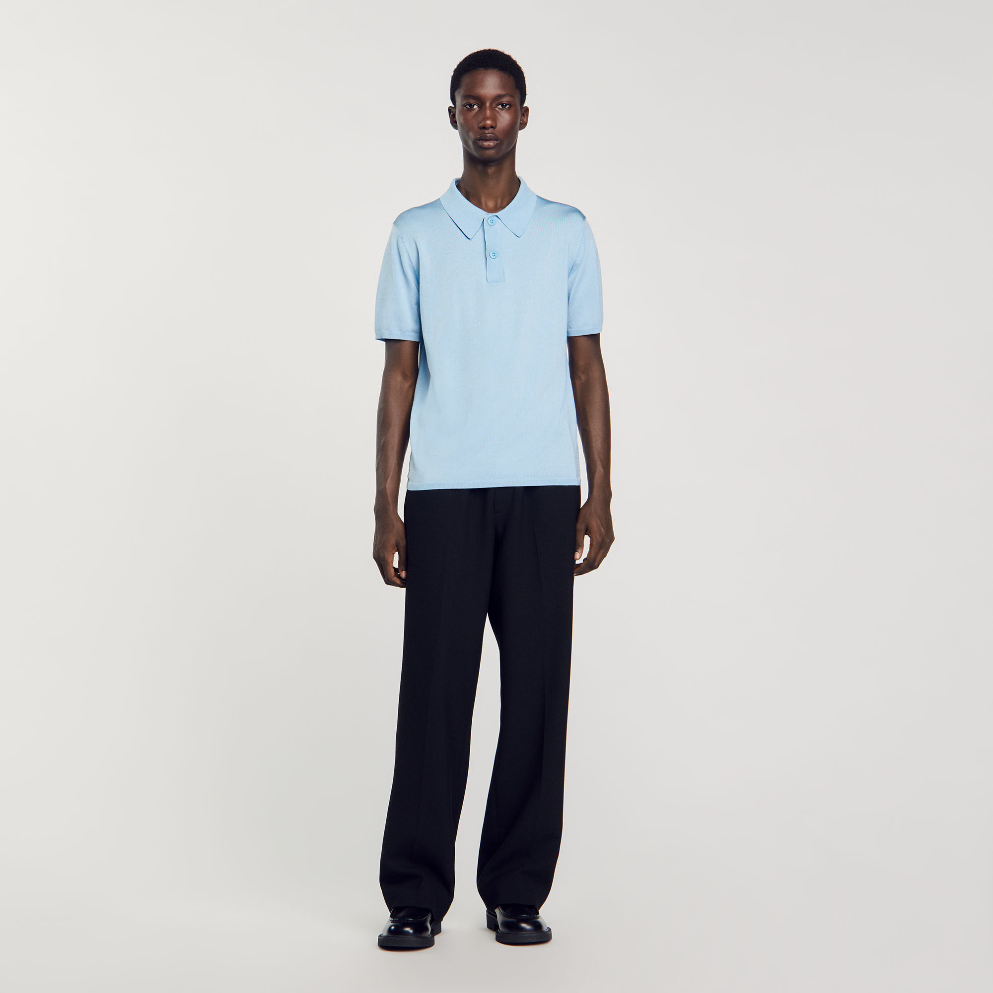 Short sleeve knitted polo outlet
