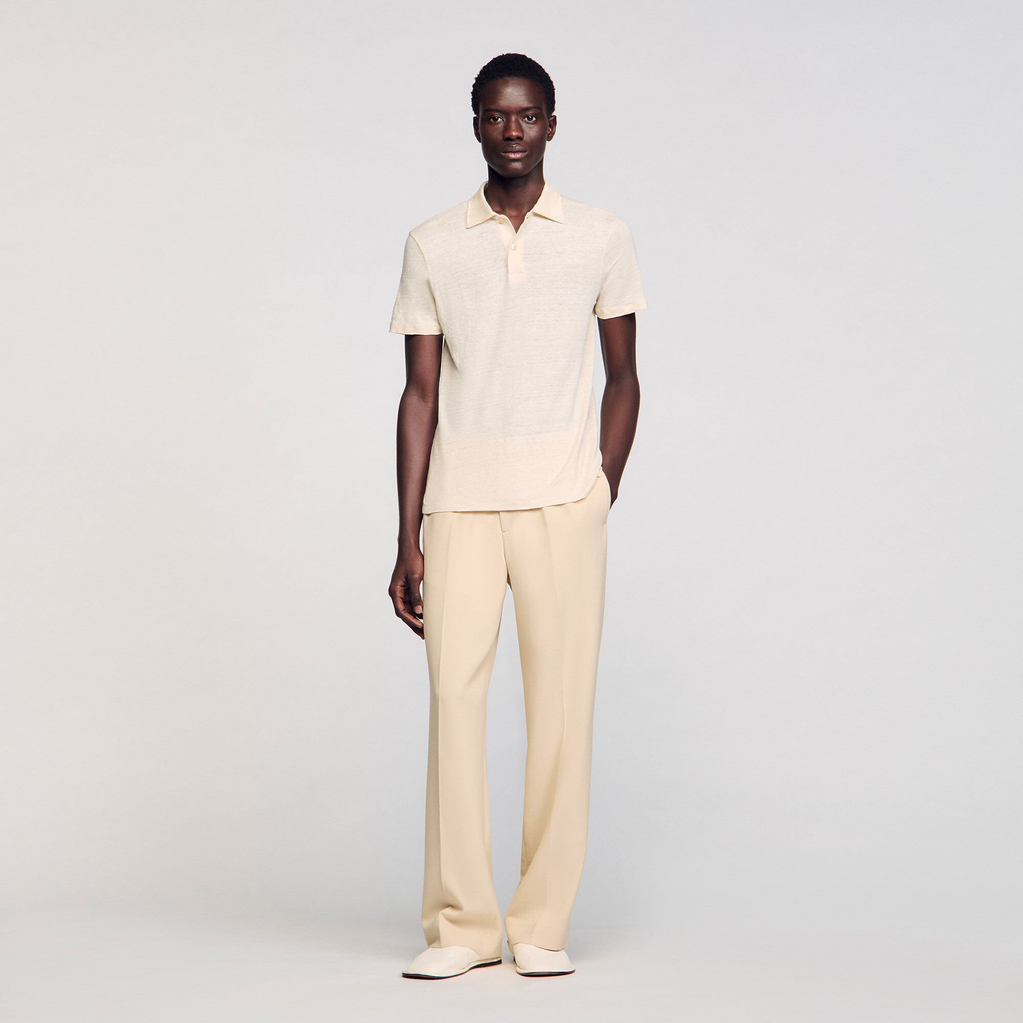 Linen polo shirt