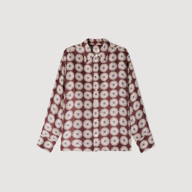 Floral print silk shirt