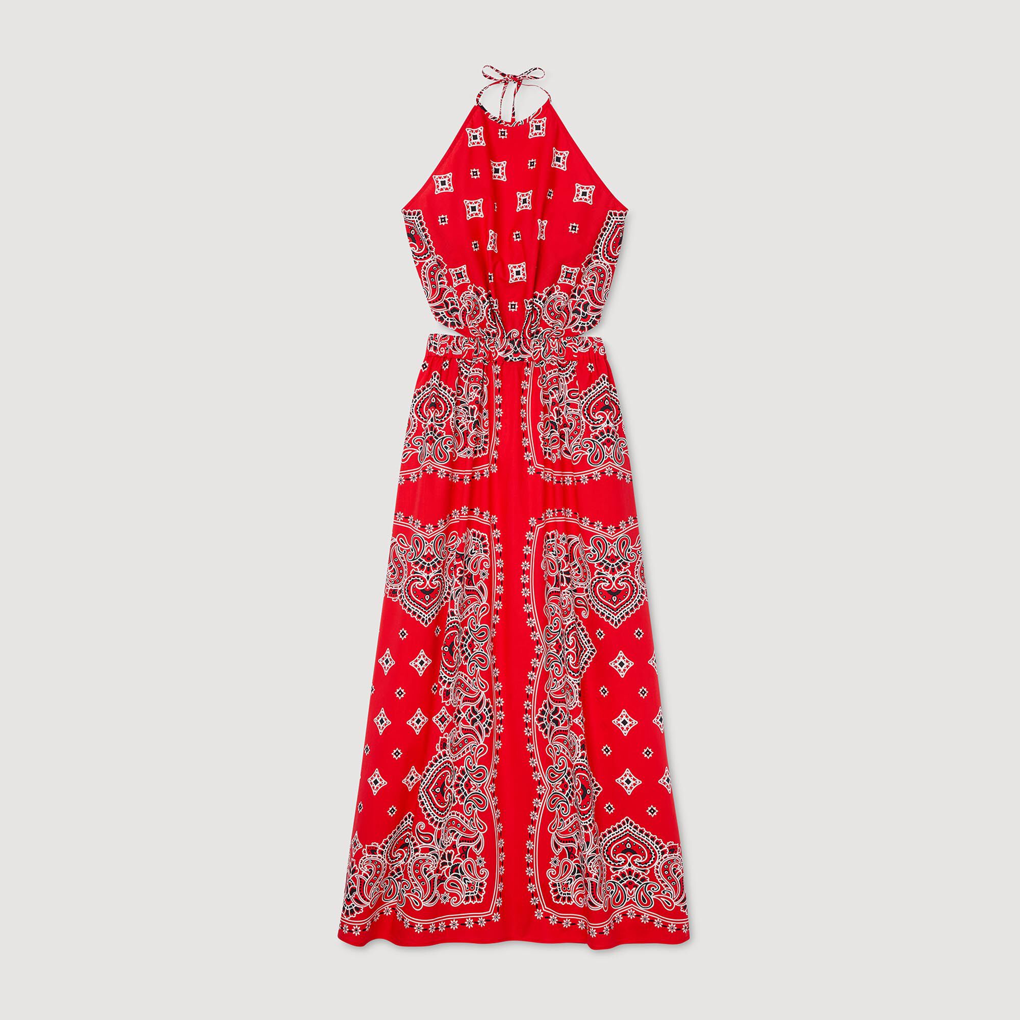 訳あってお買い得！30～80％OFF maxi Bandana-print dress Paris Sandro | Women For red ワンピース