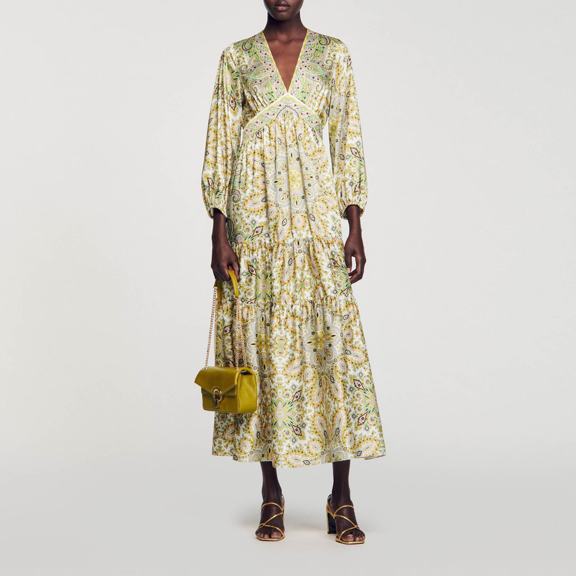 Scarf Print Maxi Dress
