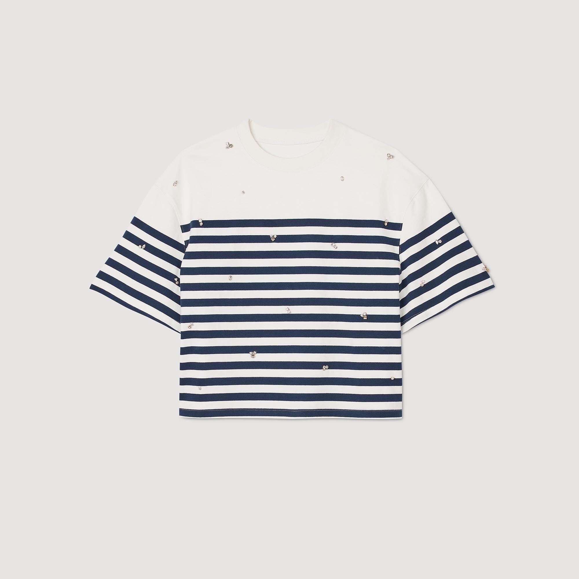 Rhinestone Breton T-shirt
