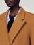Straight-cut brushed wool coat